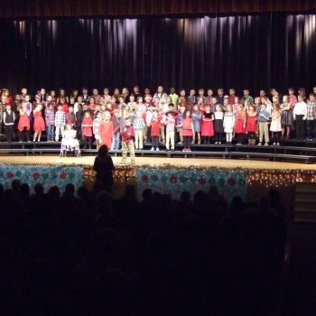 Photo of students singing