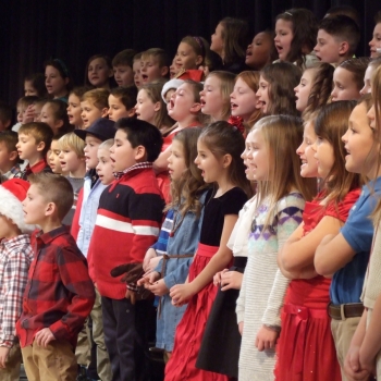 Photo of students singing