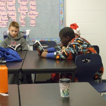 Photo of students reading