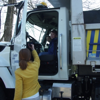 Photo of student in vehicle