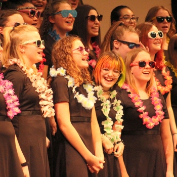 photo of students singing