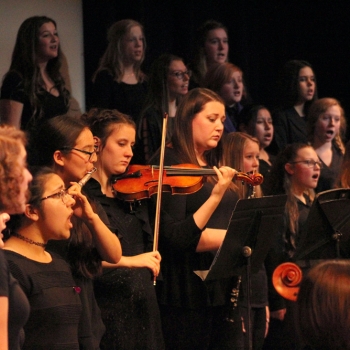 photo of students singing