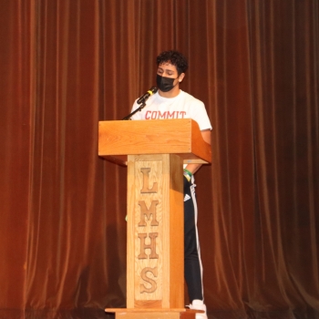 athlete making speech