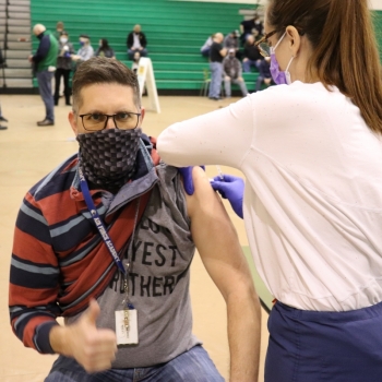 LM teacher gets COVID vaccine