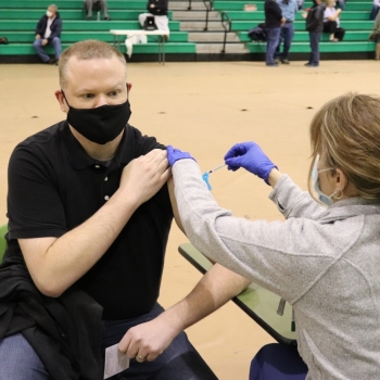 LM staff member gets COVID vaccine