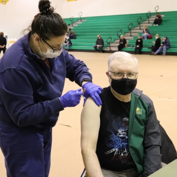 LM staff member gets COVID vaccine