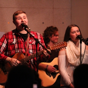 photo of students singing