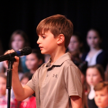 Photo of students singing