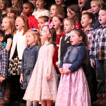 Photo of students singing