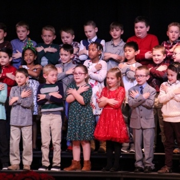 Photo of students singing