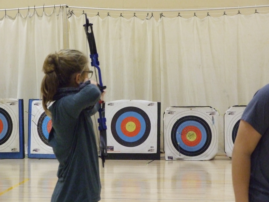 Student doing archery