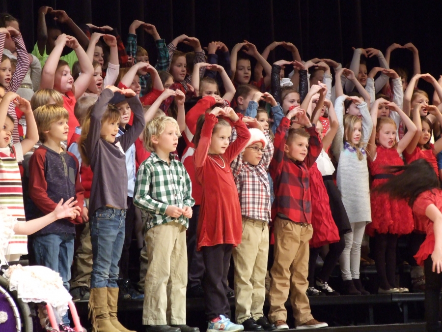 Photo of students singing