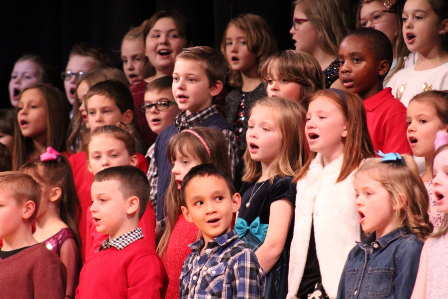 Photo of students singing