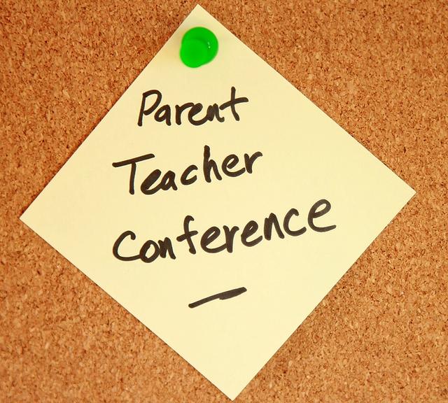 Photo of parent teacher conference 