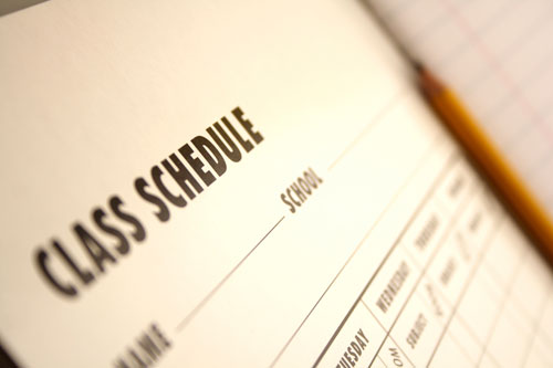 photo of schedule