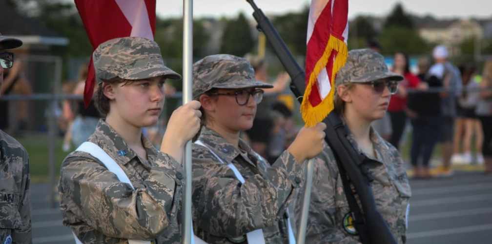 af jrotc cadets presenting the colors